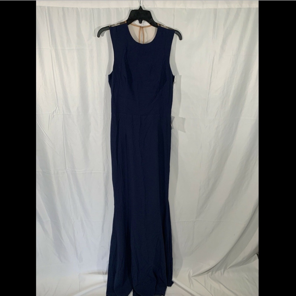 NWT $298 Dress the Population Eve Crepe Mermaid Gown Blue [‎ Large ] - Picture 2 of 8